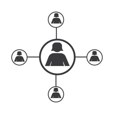 People Network ve sosyal simge tasarım şablonu, Ağ iş simgesi vektör şablonu çizim deseni deseni