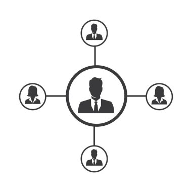 People Network ve sosyal simge tasarım şablonu, Ağ iş simgesi vektör şablonu çizim deseni deseni