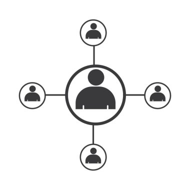 People Network ve sosyal simge tasarım şablonu, Ağ iş simgesi vektör şablonu çizim deseni deseni