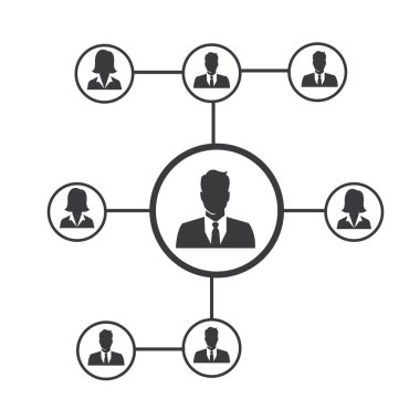 People Network ve sosyal simge tasarım şablonu, Ağ iş simgesi vektör şablonu çizim deseni deseni