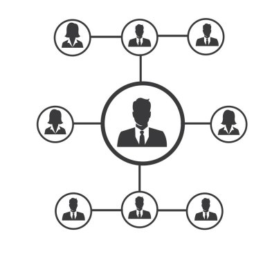 People Network ve sosyal simge tasarım şablonu, Ağ iş simgesi vektör şablonu çizim deseni deseni