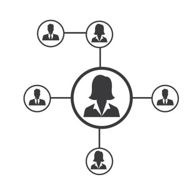People Network ve sosyal simge tasarım şablonu, Ağ iş simgesi vektör şablonu çizim deseni deseni