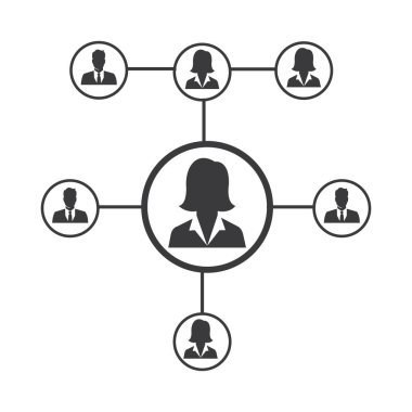 People Network ve sosyal simge tasarım şablonu, Ağ iş simgesi vektör şablonu çizim deseni deseni