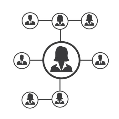 People Network ve sosyal simge tasarım şablonu, Ağ iş simgesi vektör şablonu çizim deseni deseni