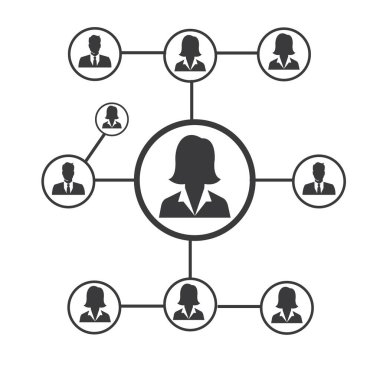 People Network ve sosyal simge tasarım şablonu, Ağ iş simgesi vektör şablonu çizim deseni deseni