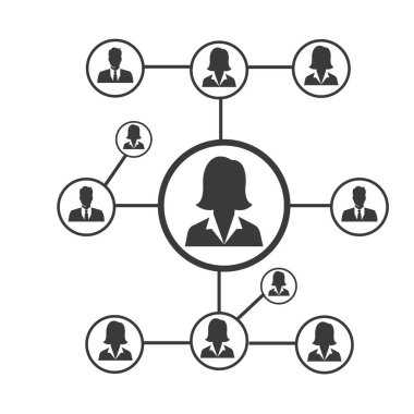 People Network ve sosyal simge tasarım şablonu, Ağ iş simgesi vektör şablonu çizim deseni deseni