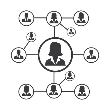 People Network ve sosyal simge tasarım şablonu, Ağ iş simgesi vektör şablonu çizim deseni deseni