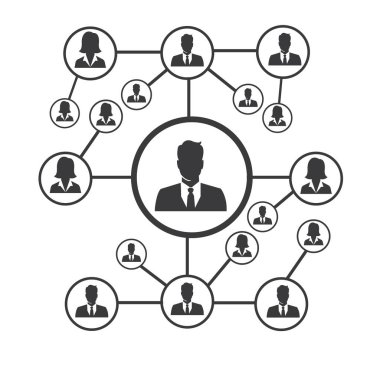 People Network ve sosyal simge tasarım şablonu, Ağ iş simgesi vektör şablonu çizim deseni deseni