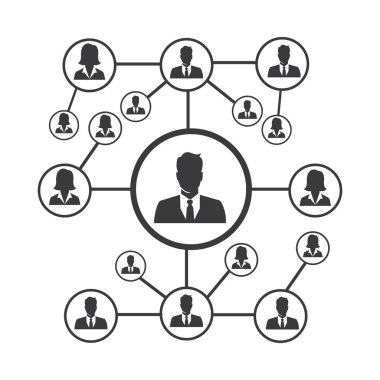 People Network ve sosyal simge tasarım şablonu, Ağ iş simgesi vektör şablonu çizim deseni deseni