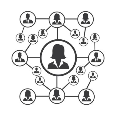 People Network ve sosyal simge tasarım şablonu, Ağ iş simgesi vektör şablonu çizim deseni deseni