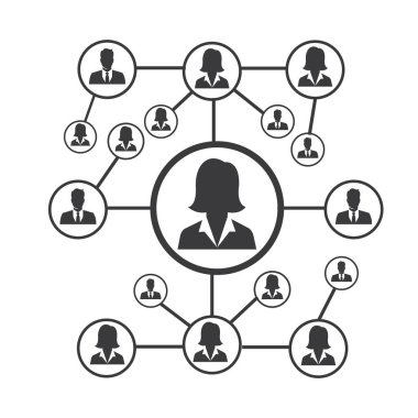 People Network ve sosyal simge tasarım şablonu, Ağ iş simgesi vektör şablonu çizim deseni deseni