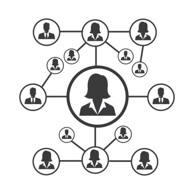 People Network ve sosyal simge tasarım şablonu, Ağ iş simgesi vektör şablonu çizim deseni deseni