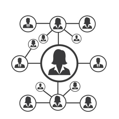 People Network ve sosyal simge tasarım şablonu, Ağ iş simgesi vektör şablonu çizim deseni deseni