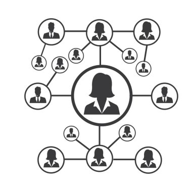 People Network ve sosyal simge tasarım şablonu, Ağ iş simgesi vektör şablonu çizim deseni deseni