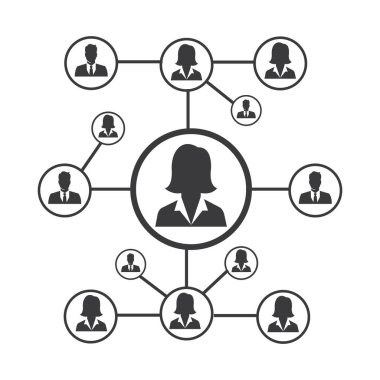 People Network ve sosyal simge tasarım şablonu, Ağ iş simgesi vektör şablonu çizim deseni deseni