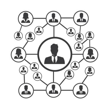 People Network ve sosyal simge tasarım şablonu, Ağ iş simgesi vektör şablonu çizim deseni deseni