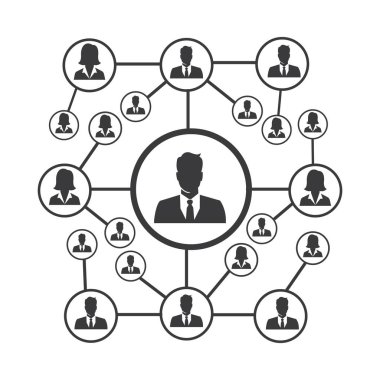 People Network ve sosyal simge tasarım şablonu, Ağ iş simgesi vektör şablonu çizim deseni deseni