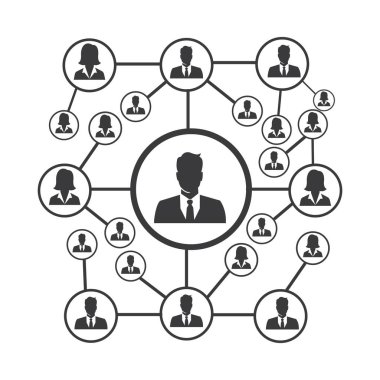 People Network ve sosyal simge tasarım şablonu, Ağ iş simgesi vektör şablonu çizim deseni deseni