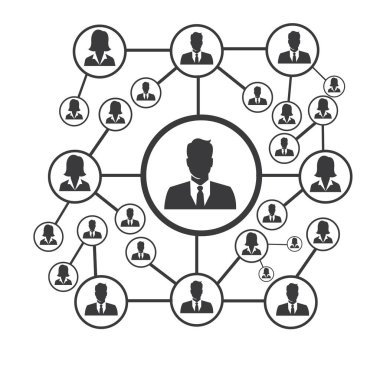 People Network ve sosyal simge tasarım şablonu, Ağ iş simgesi vektör şablonu çizim deseni deseni