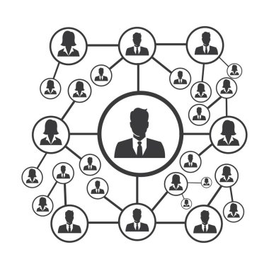 People Network ve sosyal simge tasarım şablonu, Ağ iş simgesi vektör şablonu çizim deseni deseni