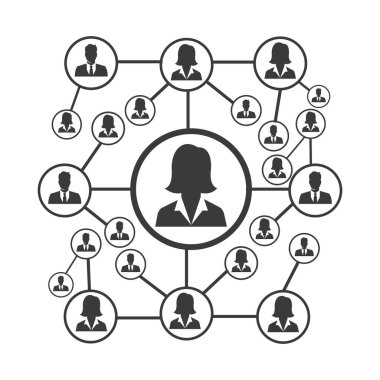 People Network ve sosyal simge tasarım şablonu, Ağ iş simgesi vektör şablonu çizim deseni deseni