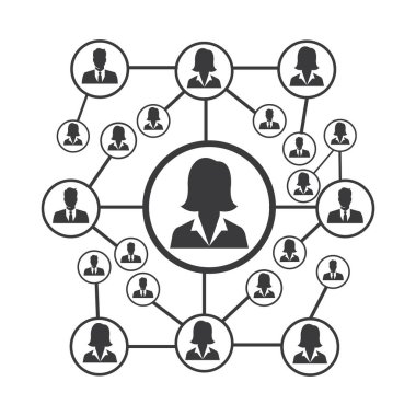 People Network ve sosyal simge tasarım şablonu, Ağ iş simgesi vektör şablonu çizim deseni deseni