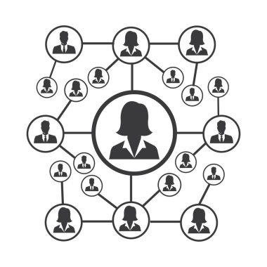 People Network ve sosyal simge tasarım şablonu, Ağ iş simgesi vektör şablonu çizim deseni deseni