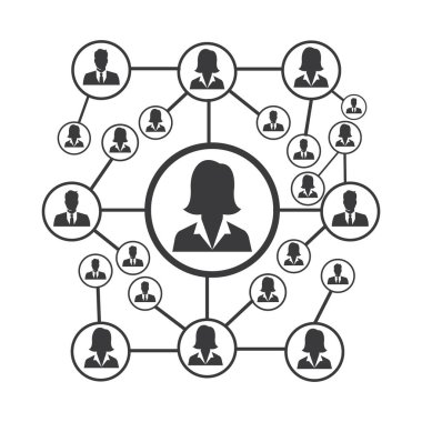 People Network ve sosyal simge tasarım şablonu, Ağ iş simgesi vektör şablonu çizim deseni deseni