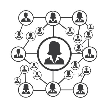 People Network ve sosyal simge tasarım şablonu, Ağ iş simgesi vektör şablonu çizim deseni deseni