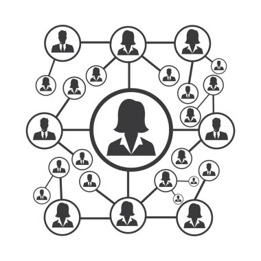 People Network ve sosyal simge tasarım şablonu, Ağ iş simgesi vektör şablonu çizim deseni deseni