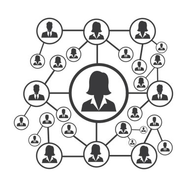 People Network ve sosyal simge tasarım şablonu, Ağ iş simgesi vektör şablonu çizim deseni deseni