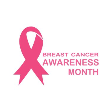 Göğüs Kanseri Farkındalığı Kurdelesi Vektörü illüstrasyonu