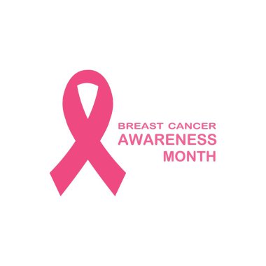 Göğüs Kanseri Farkındalığı Kurdelesi Vektörü illüstrasyonu