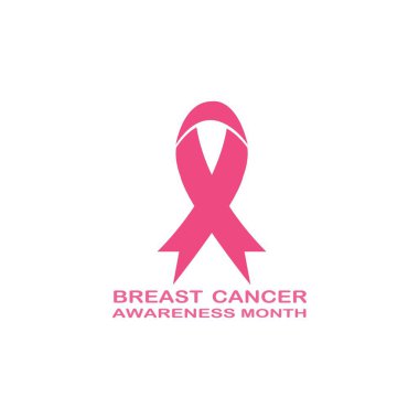 Göğüs Kanseri Farkındalığı Kurdelesi Vektörü illüstrasyonu