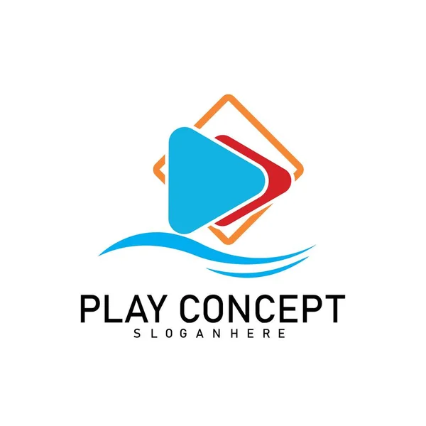 Colorful Play Concetto Design Del Logo Gioca Vettore Modello Logo — Vettoriale Stock