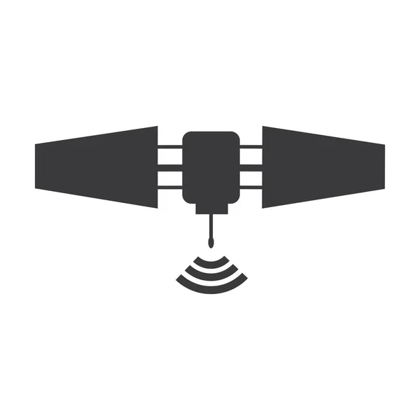 Satelliet Pictogram Transmissie Vector Illustratie — Stockvector