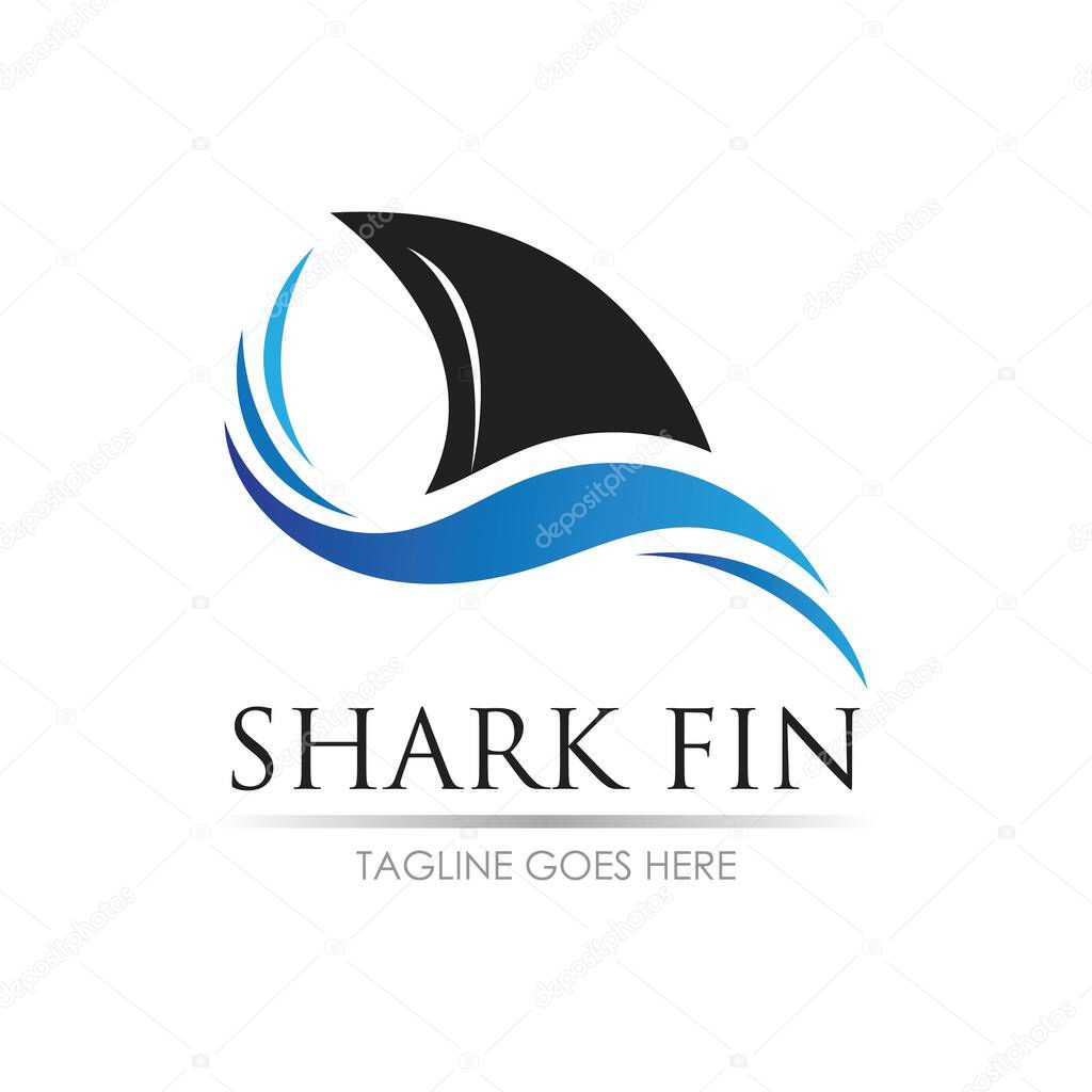 Shark fin logo design template. Vector illustration