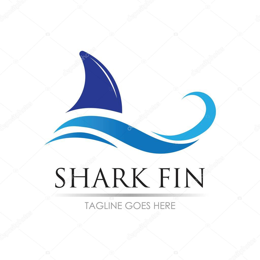 Shark fin logo design template. Vector illustration