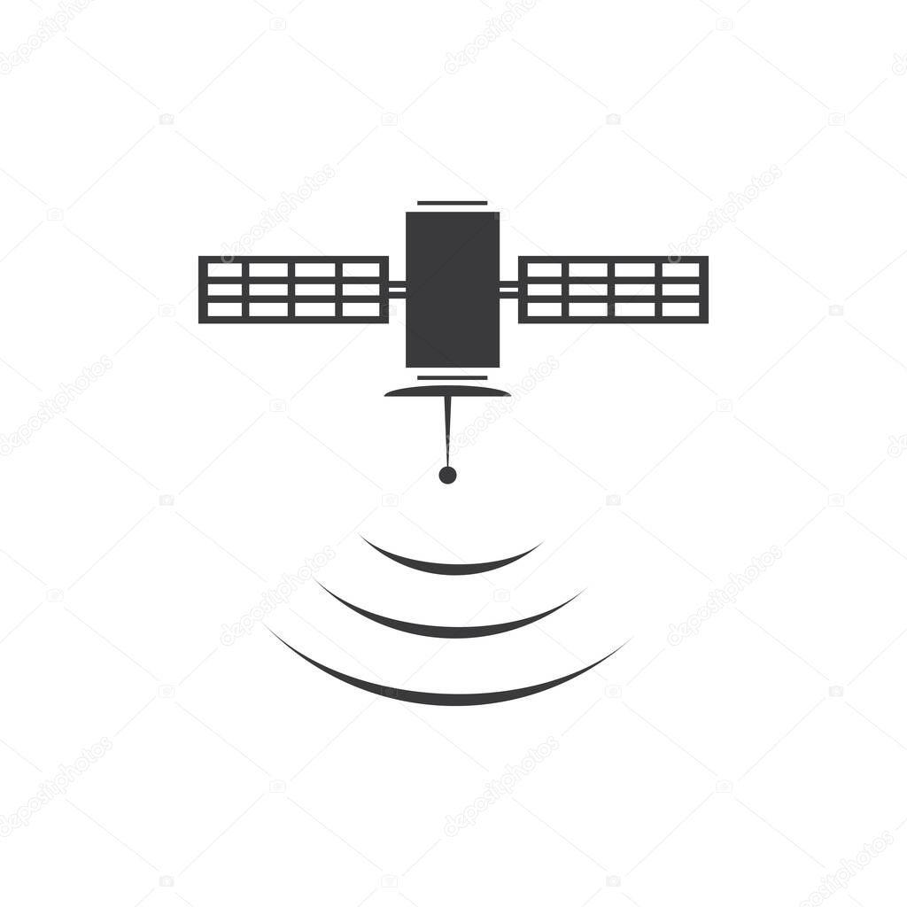Satellite icon, transmission vector illustratio
