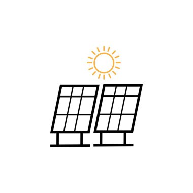Güneş logosu enerji ikonu vektör tasarımı