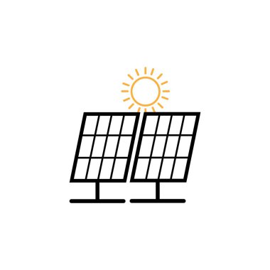 Güneş logosu enerji ikonu vektör tasarımı