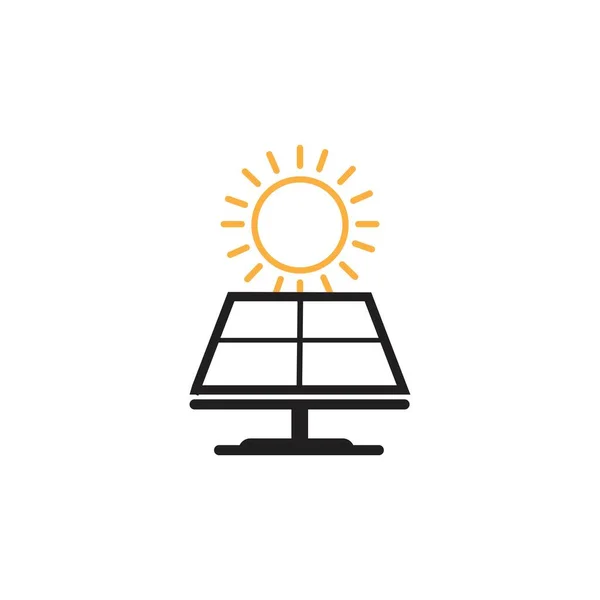 Solar Logo Energy Icon Vector Design — Stock Vector