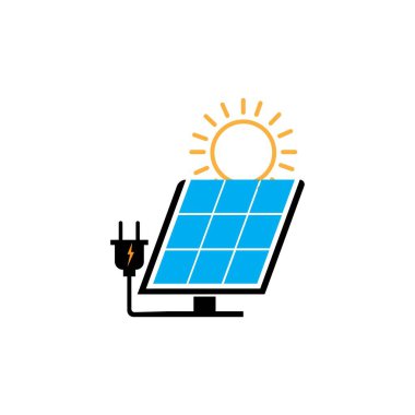 Güneş logosu enerji ikonu vektör tasarımı