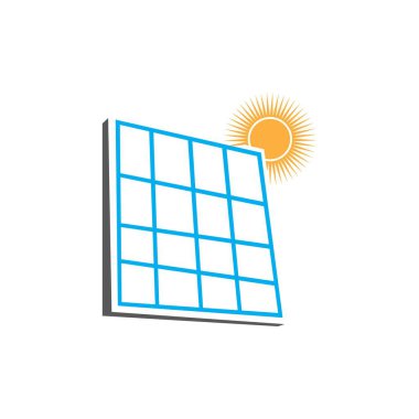 Güneş logosu enerji ikonu vektör tasarımı