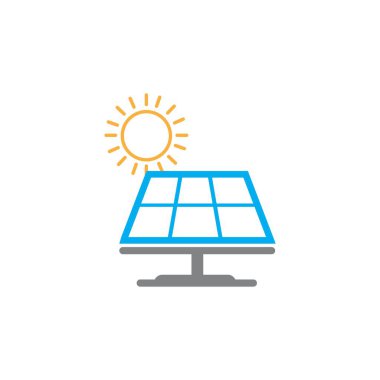 Güneş logosu enerji ikonu vektör tasarımı