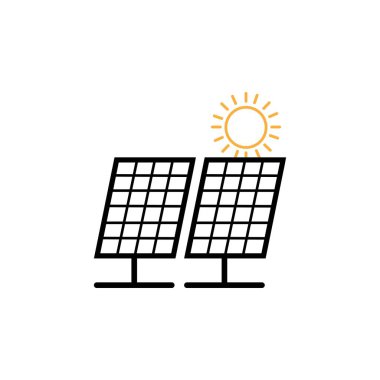 Güneş logosu enerji ikonu vektör tasarımı