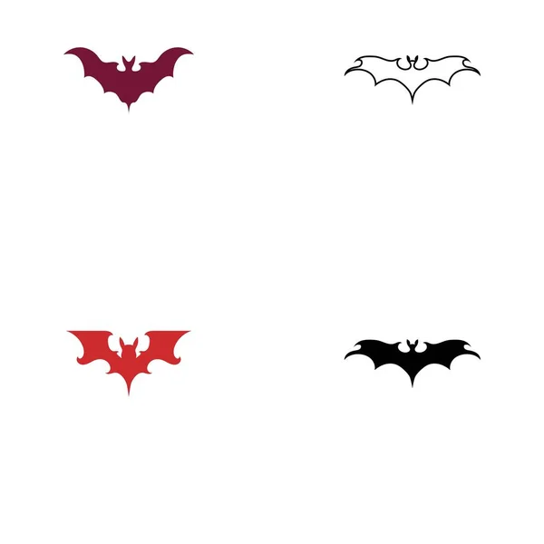 Set Bat Vector Icon Logo Template Illustration Design — Stock Vector
