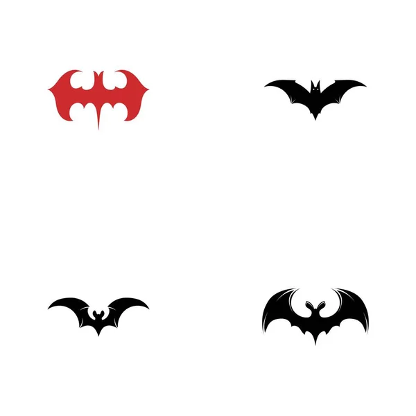 Set Bat Vector Icon Logo Template Illustration Design — Stock Vector