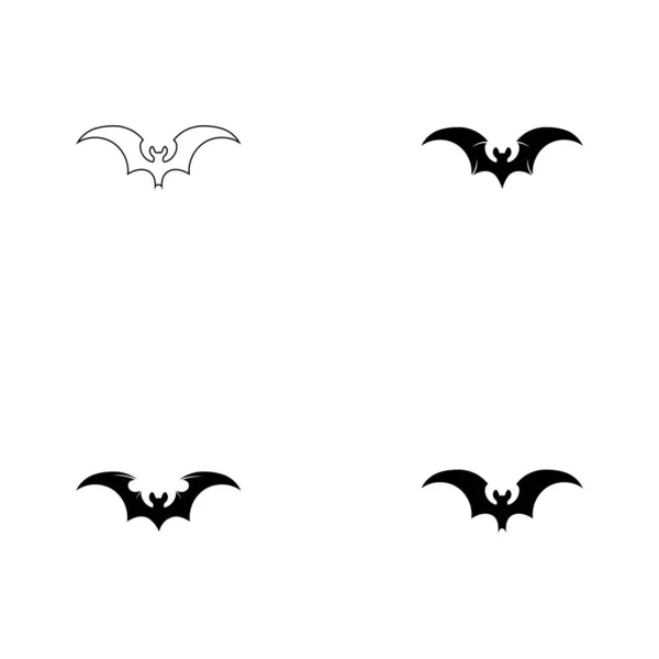 Set Bat Vector Icon Logo Template Illustration Design — Stock Vector