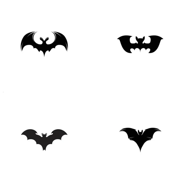 Conjunto Bat Vetor Ícone Logotipo Modelo Ilustração Design — Vetor de Stock